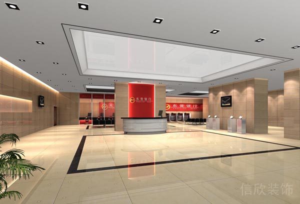 銀行營(yíng)業(yè)大廳軟膜天花吊頂效果圖