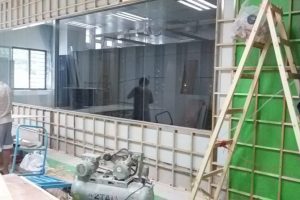 科技園展廳裝修_右立面墻面基層