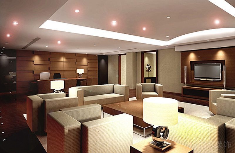 羅湖區(qū)暖色調(diào)辦公室裝修_洽談室