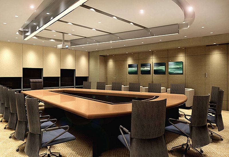 羅湖區(qū)暖色調(diào)辦公室裝修_小會(huì)議室