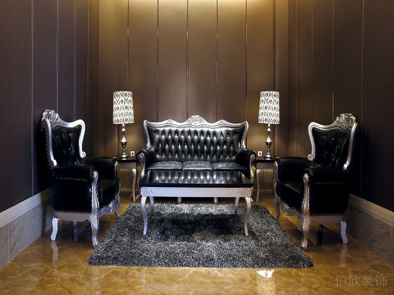 豪華真皮沙發休息區效果圖