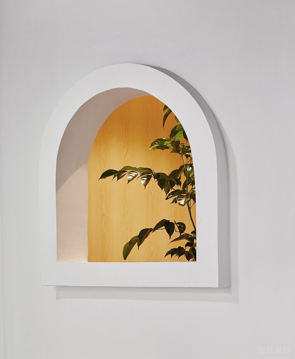 木質(zhì)弧形窗戶元素設(shè)計(jì)墻體裝修圖