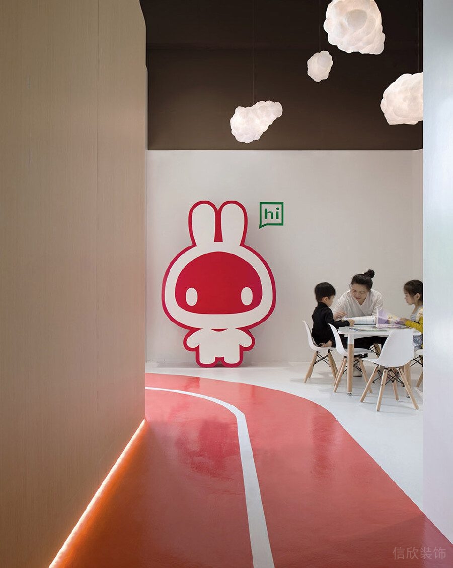 弧形紅色過道木質腳燈機構設計效果圖