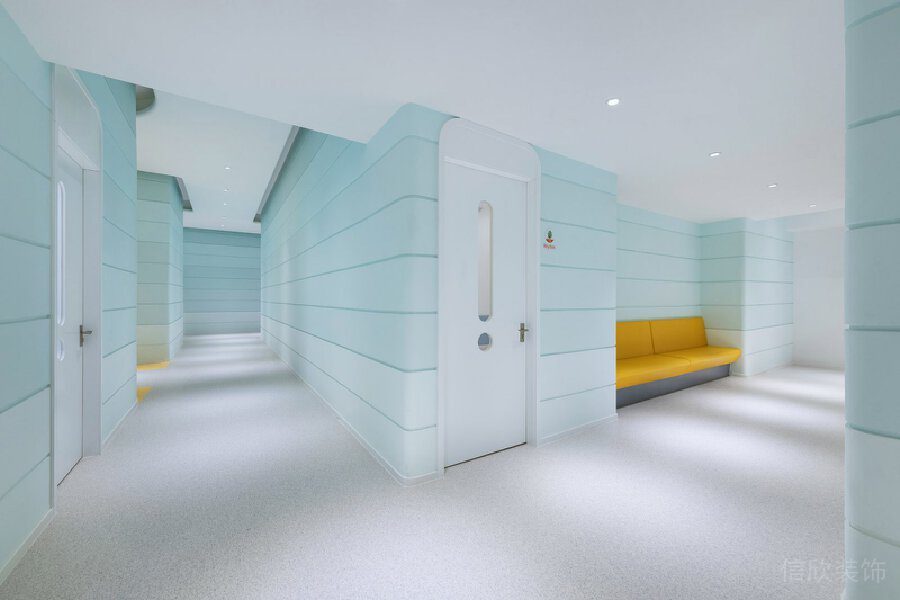 薄荷綠色培訓(xùn)機(jī)構(gòu)裝修設(shè)計(jì)水磨石效果圖