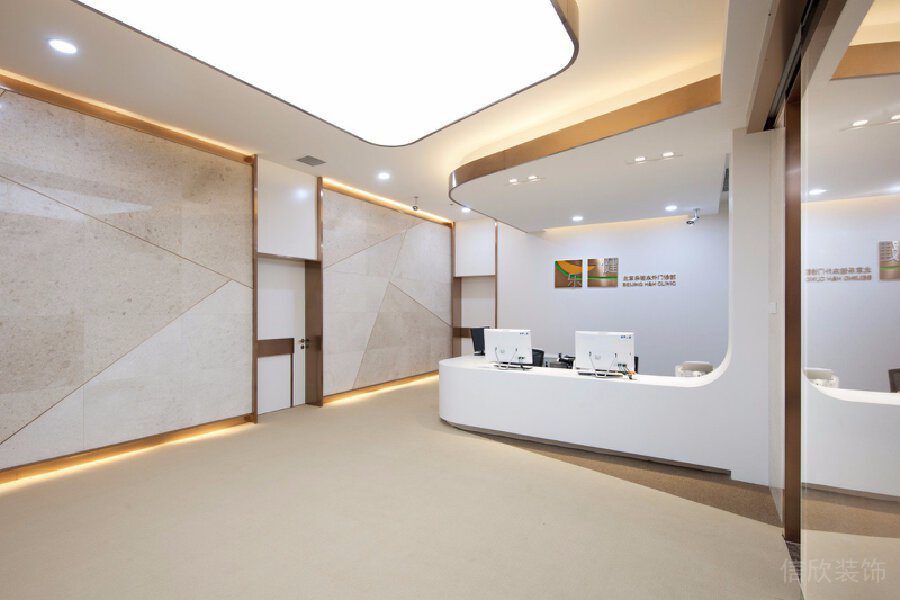 大廳裝修設(shè)計(jì)簡約前臺(tái)弧形效果圖