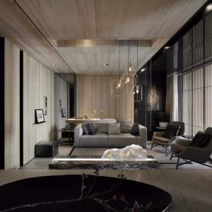 總裁辦公室大理石暗色裝修設(shè)計(jì)