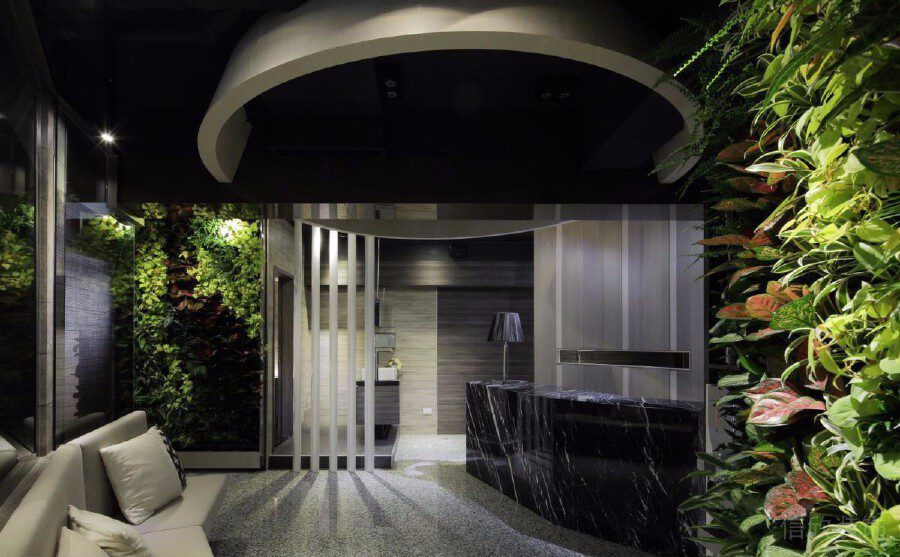 商務(wù)風自然微景觀過道大理石休息區(qū)設(shè)計