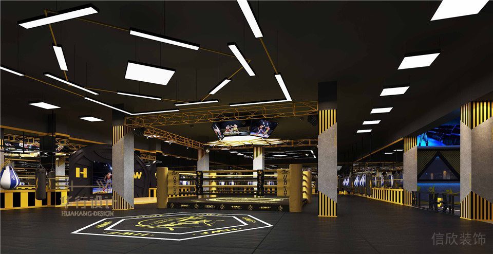 華武決寶龍店健身房設計_搏擊臺 華武決寶龍店健身房設計_搏擊臺