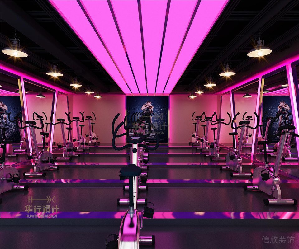 粉色時(shí)代健身房設(shè)計(jì)_單車房