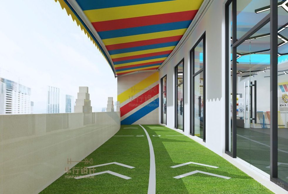 華武道清遠一店健身房設計-陽臺練習區 華武道清遠一店健身房設計-陽臺練習區