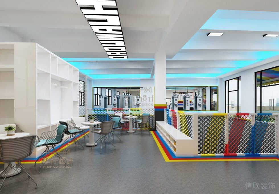 華武道清遠一店健身房設計-休息區 華武道清遠一店健身房設計-休息區