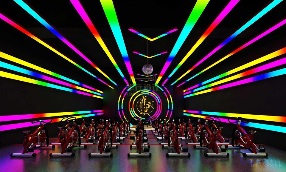 華武決朝陽二店健身房設計-動感單車 華武決朝陽二店健身房設計-動感單車