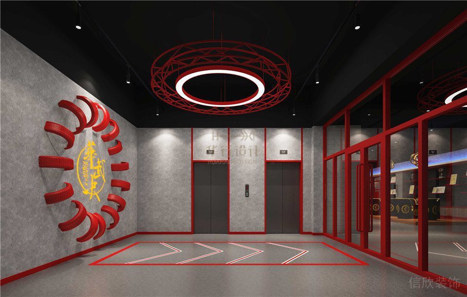 華武決朝陽二店健身房設計-電梯廳 華武決朝陽二店健身房設計-電梯廳