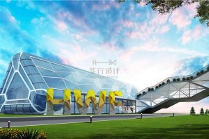 辦公樓裝修設(shè)計(jì)階梯式連接區(qū)域