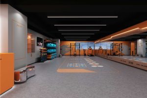 健身房橙色多功能教室工業(yè)風(fēng)設(shè)計(jì)圖