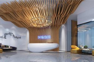 Sk深圳瑜伽館裝修設(shè)計(jì)大理石地板大廳裝修。