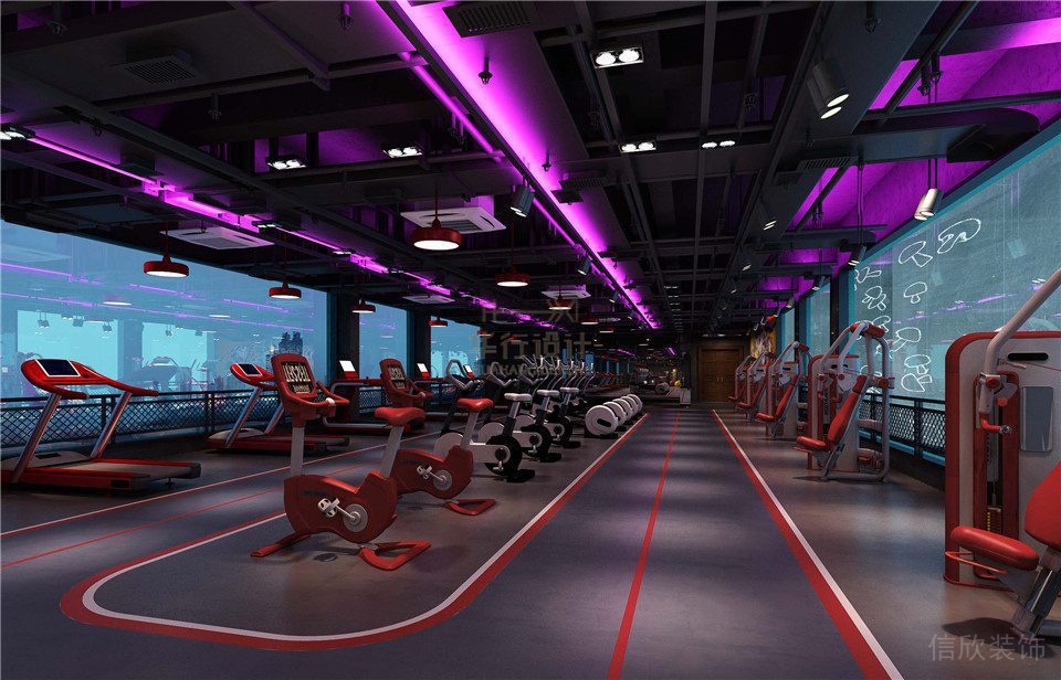 健身房裝修設計鄭州華武道-動感單車 健身房裝修設計鄭州華武道-動感單車
