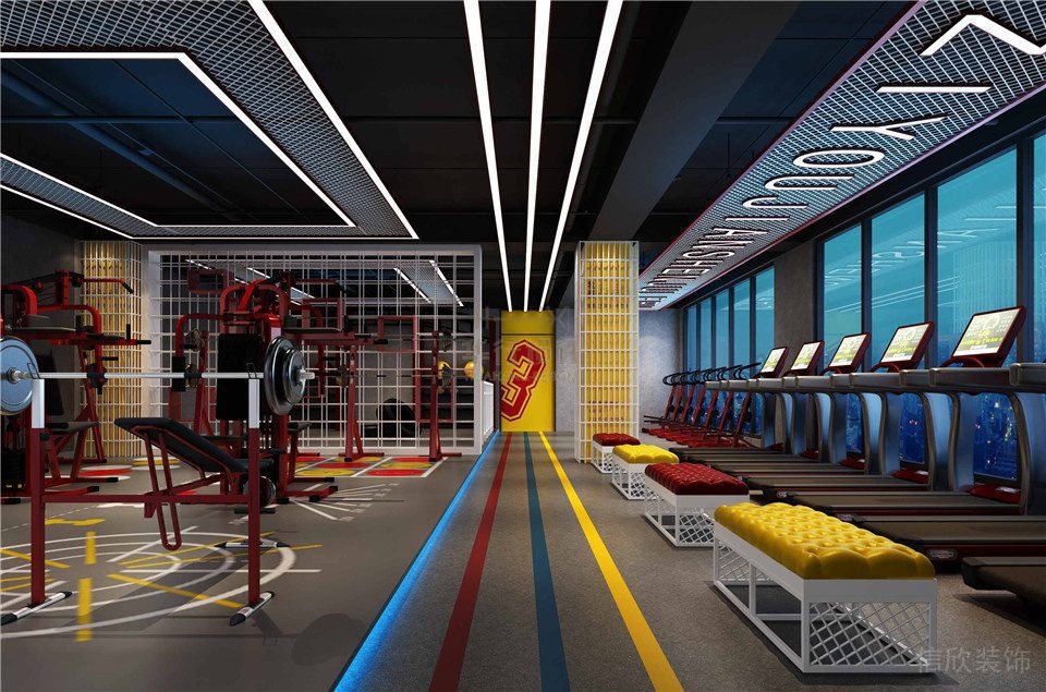 健身房裝修設計自由健身-跑步區 健身房裝修設計自由健身-跑步區