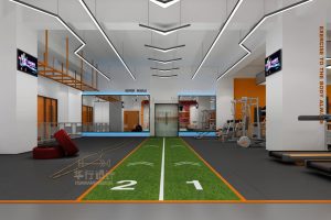 健身房裝修設(shè)計(jì)仿制彩屏跑道pvc創(chuàng)意設(shè)計(jì)簡約風(fēng)效果