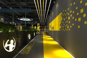 健身房裝修設(shè)計(jì)過(guò)道對(duì)稱式效果