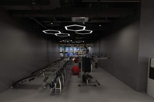 工業(yè)風(fēng)暗色力量去健身房環(huán)境天花工業(yè)簡(jiǎn)潔設(shè)計(jì)
