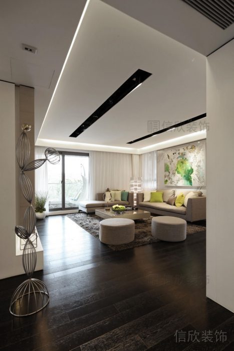 木質地板大廳效果圖沙發休息區中央空調效果圖