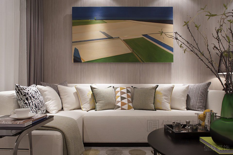 輕奢風(fēng)簡(jiǎn)約現(xiàn)代沙發(fā)設(shè)計(jì)精品房樣板間裝修效果