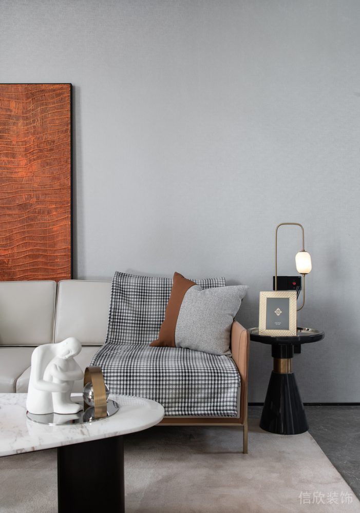 灰色客廳裝修極簡風(fēng)效果圖絨面地毯裝修圖