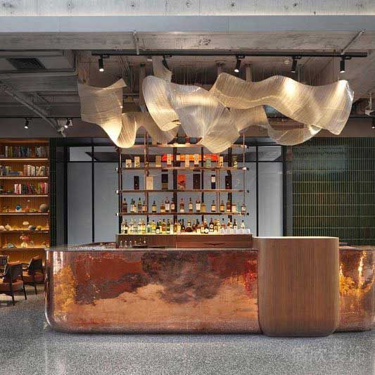 辦公室工業(yè)風(fēng)吧臺效果圖