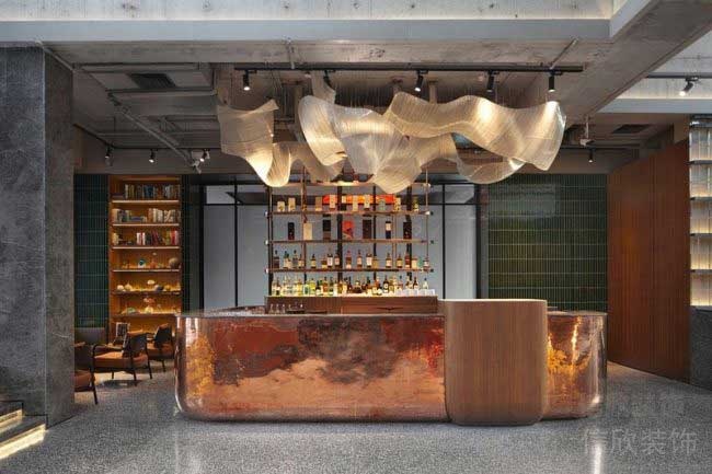 辦公室工業(yè)風(fēng)吧臺效果圖(1)