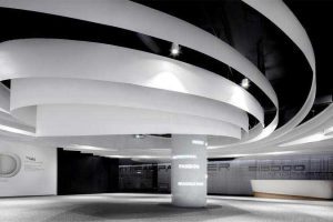 辦公室現(xiàn)代風白色旋轉(zhuǎn)式造型頂面效果圖