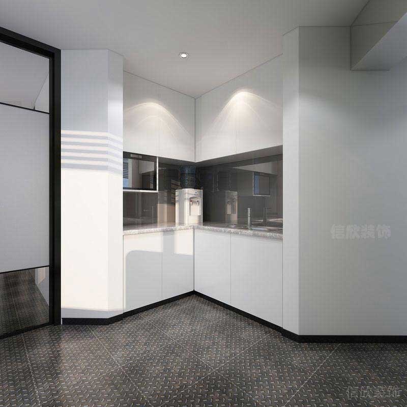 辦公室現(xiàn)代風(fēng)轉(zhuǎn)角裝飾柜效果圖