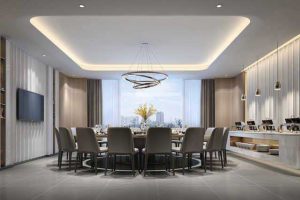 辦公室設(shè)計(jì)重點(diǎn)現(xiàn)代簡(jiǎn)約風(fēng)前臺(tái)效果圖4)