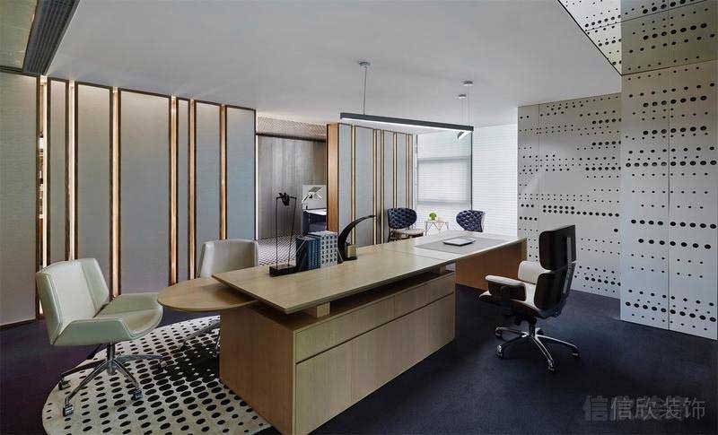 辦公室現(xiàn)代輕奢風(fēng)總裁辦公室效果圖 (2)