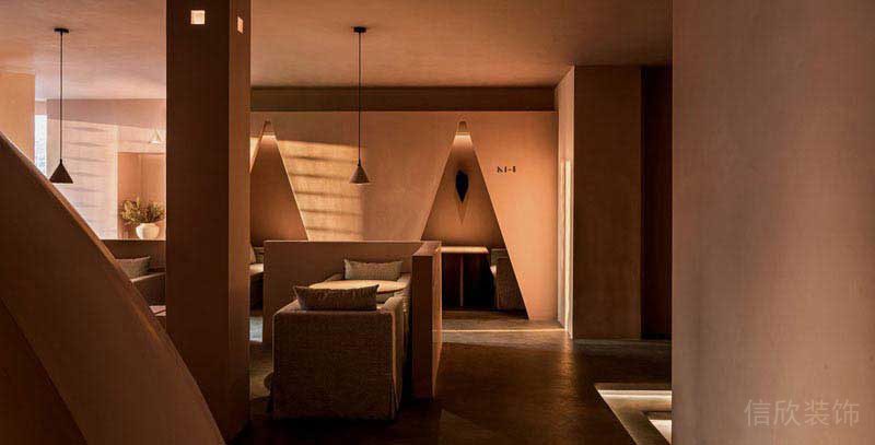 辦公室現在簡約風休閑區卡座沙發效果圖