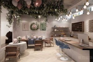 北歐極簡風格餐飲空間公共用餐區(qū)