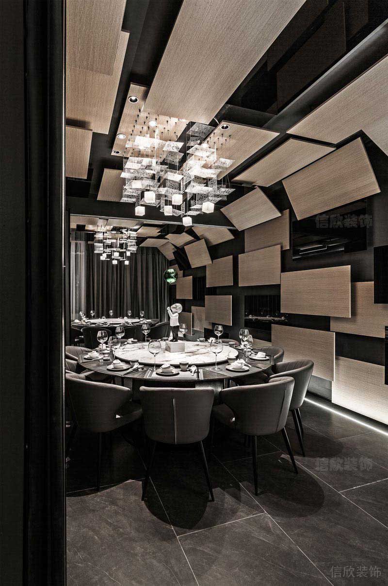 餐廳幾何不規(guī)則造型設計效果圖