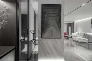 二手房改造別墅后現(xiàn)代風黑白灰裝飾畫背景墻效果圖