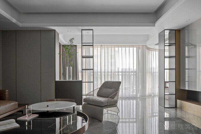 二手房改造現(xiàn)代簡約風(fēng)客廳效果圖(6)