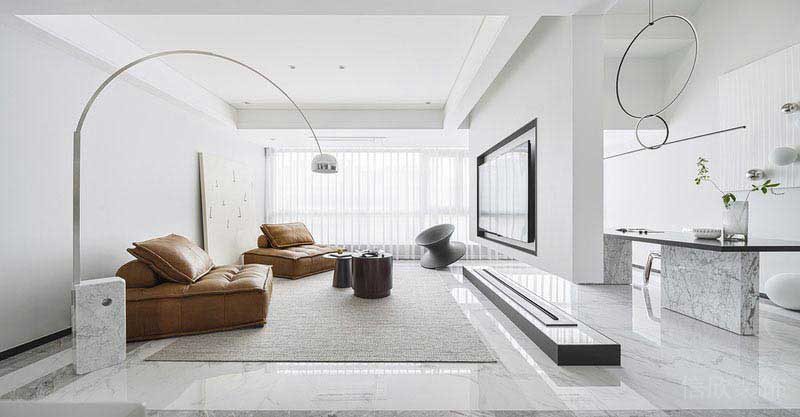 二手房改造現(xiàn)代簡(jiǎn)約風(fēng)客廳效果圖 (2)