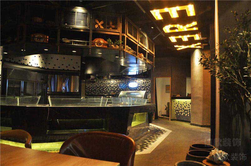 后現代風格餐廳中島菜品展示臺