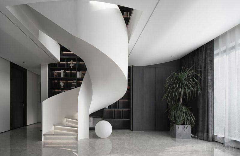 極簡風(fēng)格別墅設(shè)計樓梯廳
