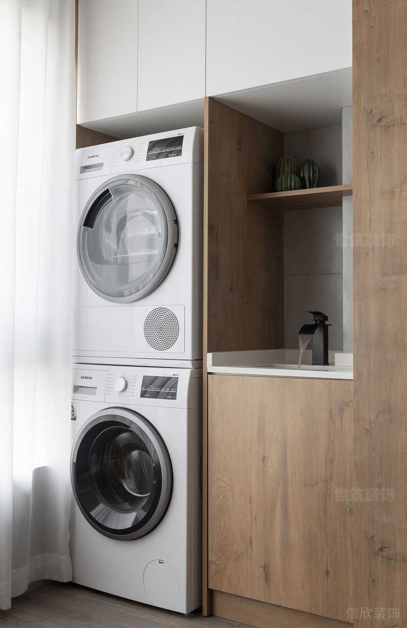 極簡風格家居洗衣區
