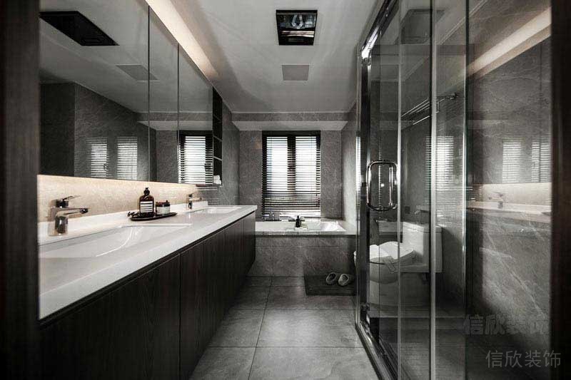 極簡風格家庭衛(wèi)生間洗手臺裝飾