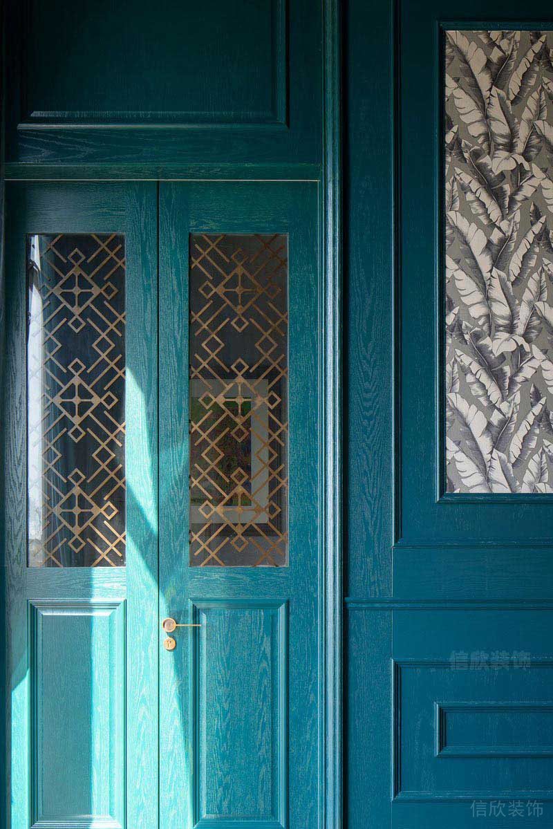 藍色木紋墻面設(shè)計效果