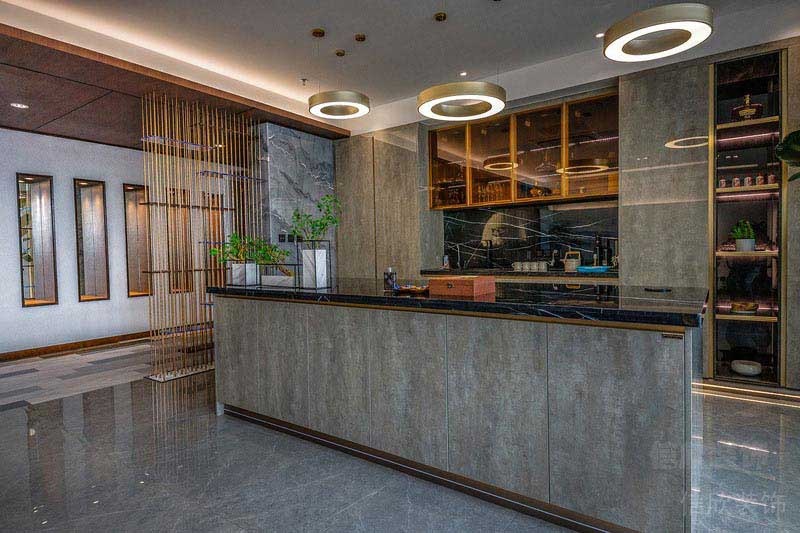 水吧臺水泥灰裝飾設(shè)計(jì)效果圖