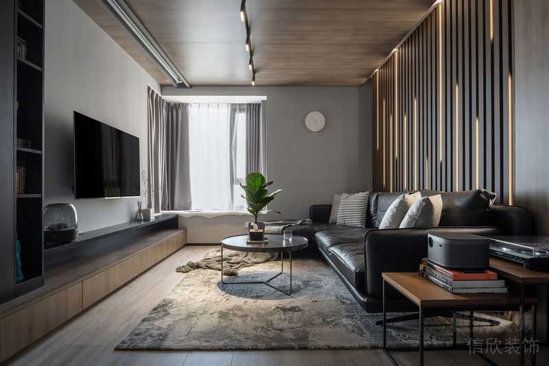 現(xiàn)代啊風格公寓空間客廳沙發(fā)背景墻