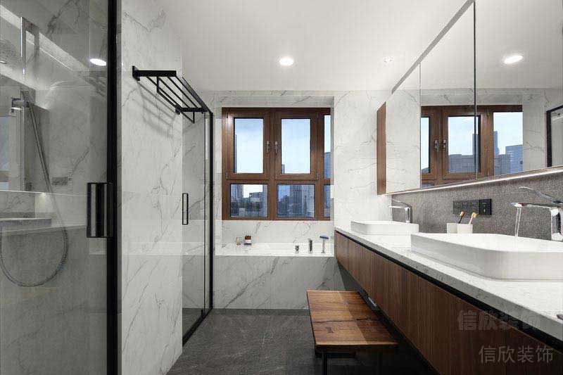 現(xiàn)代北歐風家庭衛(wèi)生間洗手臺