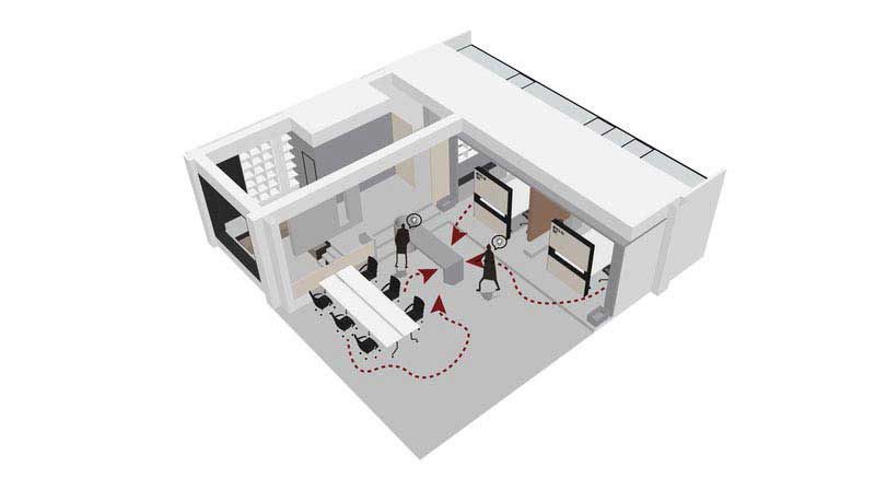 現(xiàn)代風(fēng)格辦公空間軸測(cè)效果圖