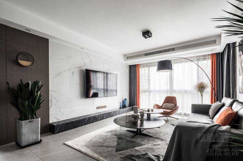 現(xiàn)代風格黑白灰調(diào)性家居客廳